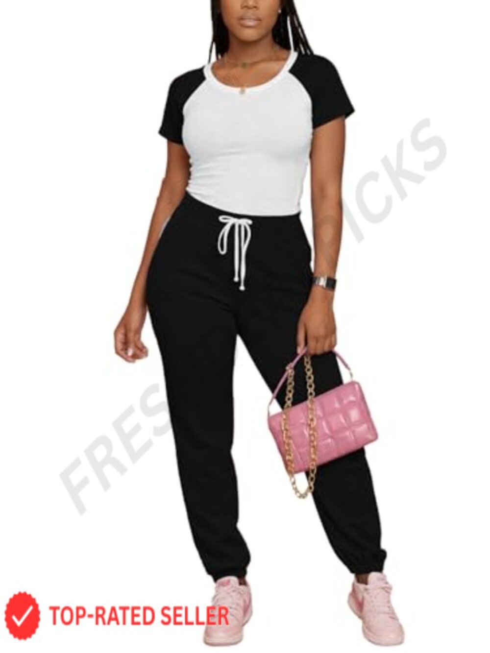 Women's Two Piece Tracksuit Raglan Sleeve Top Jogger Pants Set